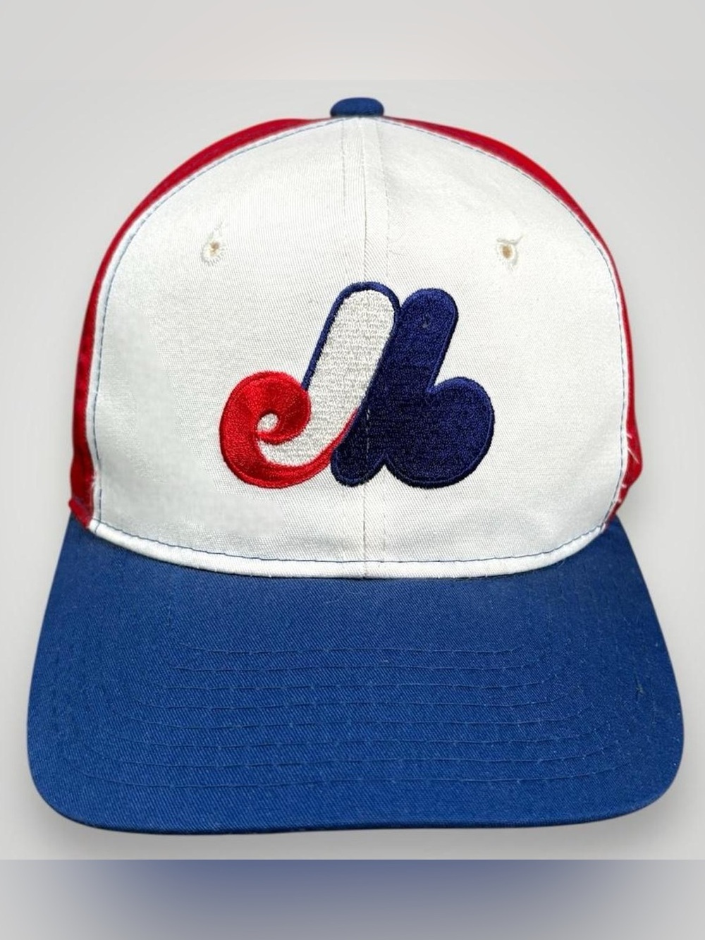 Vintage 90s Montreal Expos Pinwheel MLB Baseball Ted Fletcher Snapback Hat Cap